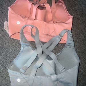 SET OF 2 - Brand New! Lulu Lemon Energy Bra High Support in Pink and Grey. 32DDD